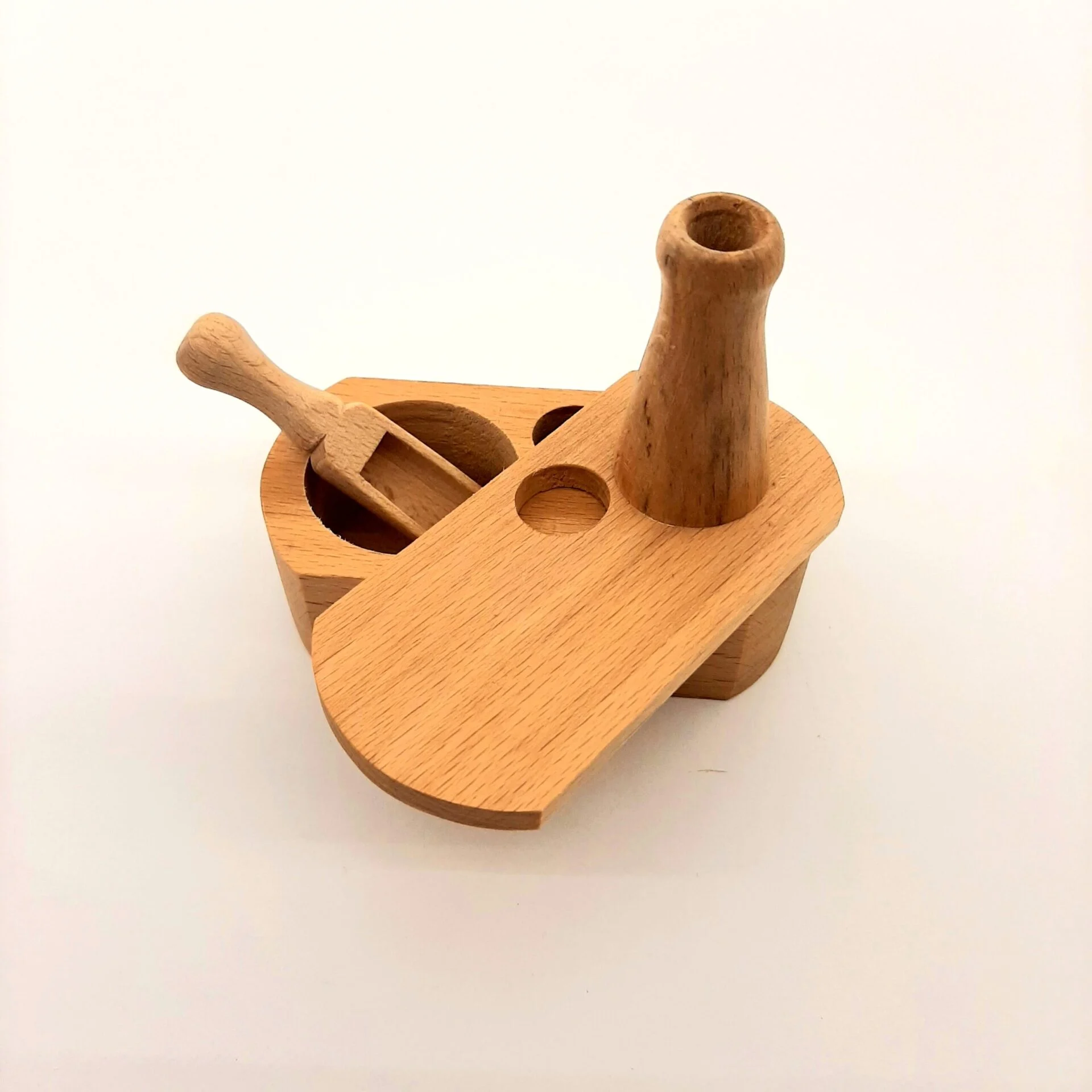 Ξύλινο δοχείο για μπαχαρικά με σέσουλα