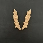 Ξυλόγλυπτο Διακοσμητικό Λουλούδια Σετ 2 Τεμαχίων 9,7εκ. Χ 2,4εκ.