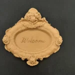 Ξυλόγλυπτο Διακοσμητικό Ταμπέλα "Welcome" 16,5εκ. Χ 17εκ.