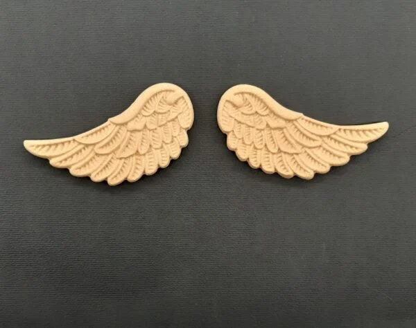 Ξυλόγλυπτο Διακοσμητικό Φτερά Ζευγάρι 7εκ. Χ 3,3εκ.