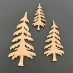 Ξυλόγλυπτο Διακοσμητικό Σετ 3 Τεμαχίων Δέντρα