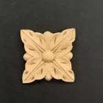 Ξυλόγλυπτο Διακοσμητικό Πλακάκι - Λουλούδι 4,7εκ.Χ4,7εκ.