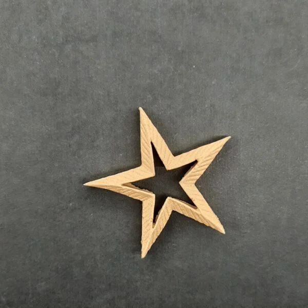Ξυλόγλυπτο Διακοσμητικό Αστέρι 4,5εκ. Χ 4,5εκ.