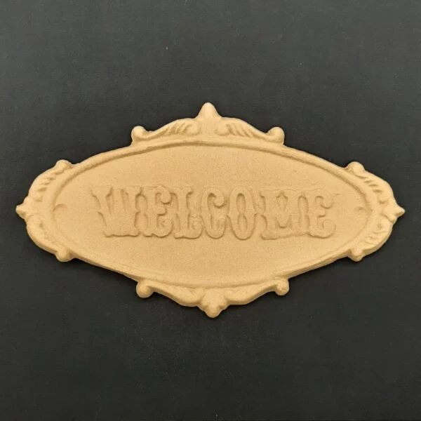 Ξυλόγλυπτο Διακοσμητικό Ταμπέλα "Welcome" 20εκ. Χ 12εκ.