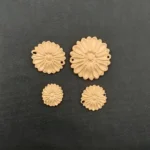 Ξυλόγλυπτο Διακοσμητικό  Λουλούδι Ροζέτα σετ 4 Τεμαχίων