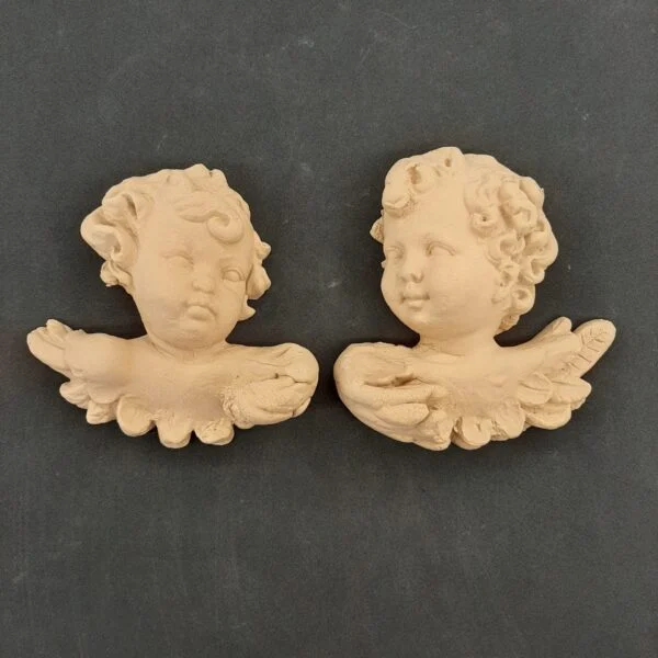 Ξυλόγλυπτο Διακοσμητικό Σετ 2 Τεμαχίων Άγγελοι