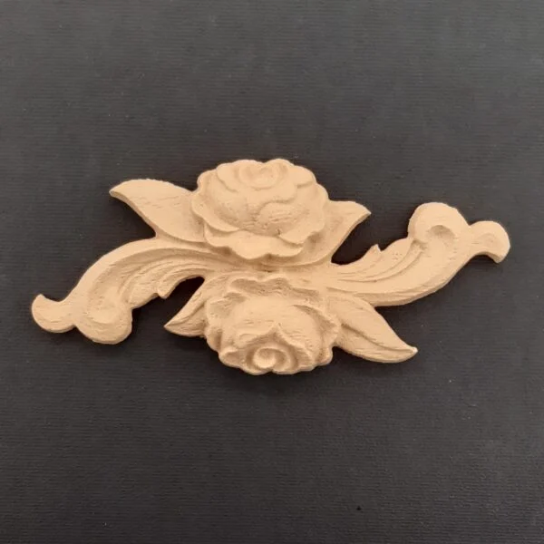 Ξυλόγλυπτο Διακοσμητικό Λουλούδια 12εκ.Χ 5εκ.