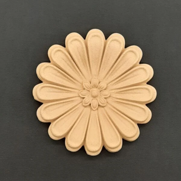 Ξυλόγλυπτο Διακοσμητικό Λουλούδι Διάμετρος 11,2εκ.