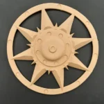 Ξυλόγλυπτο Διακοσμητικό Τιμόνι-Αστέρι Διάμετρος 24,5εκ.