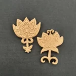 Ξυλόγλυπτο Διακοσμητικό Σετ 2 Τεμαχίων Λουλούδια