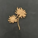 Ξυλόγλυπτο Διακοσμητικό Σετ 2 Τεμαχίων Λουλούδια