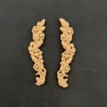 Ξυλόγλυπτο Διακοσμητικό Σετ 2 Τεμαχίων Λουλούδια 1,7εκΧ6,8εκ.