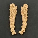 Ξυλόγλυπτο Διακοσμητικό Σετ 2 Τεμαχίων Λουλούδια 1,5εκΧ7εκ.