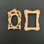 Ξυλόγλυπτο Διακοσμητικό Κορνίζα σετ 2 Τεμαχίων 6εκ. Χ 5εκ.