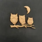 Ξυλόγλυπτο Διακοσμητικό Κουκουβάγια σετ 5 Τεμαχίων