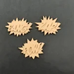 Ξυλόγλυπτο Διακοσμητικό Κόμικς 3 Τεμαχίων 4,5εκ. Χ 4εκ.