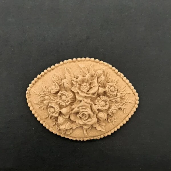 Ξυλόγλυπτο Διακοσμητικό Λουλούδι Οβάλ 8εκ. Χ 6εκ.