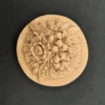 Ξυλόγλυπτο Διακοσμητικό  Λουλούδι Ροζέτα Διαμέτρου 7εκ.