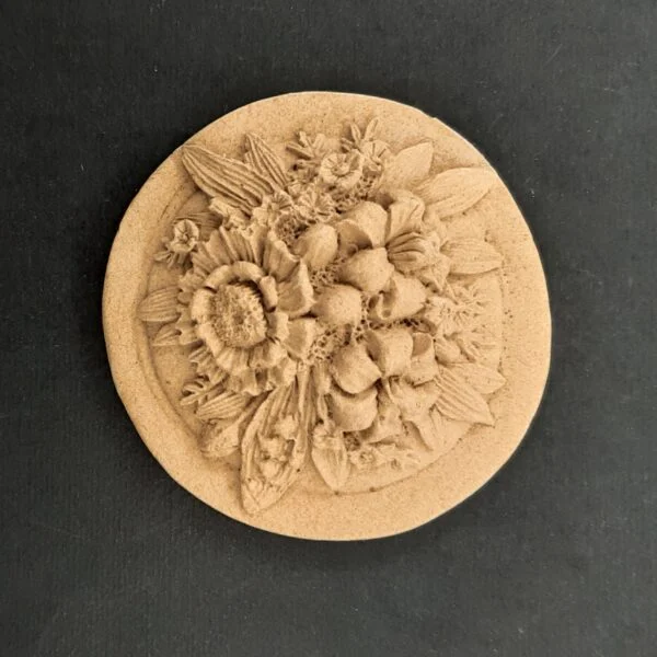 Ξυλόγλυπτο Διακοσμητικό  Λουλούδι Ροζέτα Διαμέτρου 7εκ.