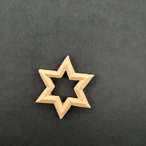 Ξυλόγλυπτο Διακοσμητικό Αστέρι 4,5εκ. Χ 4,5εκ.