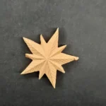 Ξυλόγλυπτο Διακοσμητικό Αστέρι 4,3εκ. Χ 4,3εκ.