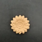 Ξυλόγλυπτο Διακοσμητικό Λουλούδι Ροζέτα Διάμετρος  5εκ.