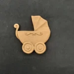 Ξυλόγλυπτο Διακοσμητικό Καροτσάκι 4,5εκ. Χ 4,5εκ.