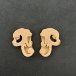 Ξυλόγλυπτο Διακοσμητικό Σετ 2 τεμαχίων 2,9εκ. Χ 1,9εκ.