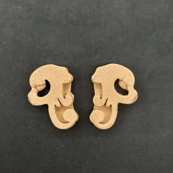 Ξυλόγλυπτο Διακοσμητικό Σετ 2 τεμαχίων 2,9εκ. Χ 1,9εκ.