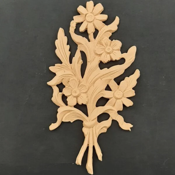 Ξυλόγλυπτο Διακοσμητικό Λουλούδι Μπουκέτο 22,7εκ. Χ 12,6εκ.