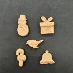 Ξυλόγλυπτο Διακοσμητικό Χριστουγεννιάτικο Στολίδι  σετ 5 Τεμαχίων