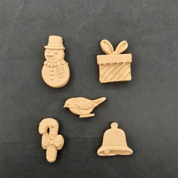 Ξυλόγλυπτο Διακοσμητικό Χριστουγεννιάτικο Στολίδι  σετ 5 Τεμαχίων