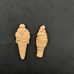 Ξυλόγλυπτο Διακοσμητικό Παγωτό σετ 2 Τεμαχίων 3,7εκ. Χ 1,5εκ.