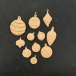 Ξυλόγλυπτο Διακοσμητικό Χριστουγεννιάτικο Στολίδι σετ 11 Τεμαχίων