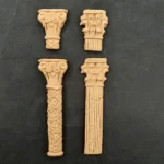 Ξυλόγλυπτο Διακοσμητικό Κολώνα Σετ 4 Τεμαχίων 7.5εκ. Χ 2,3εκ.
