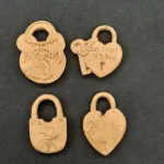 Ξυλόγλυπτο Διακοσμητικό Λουκέτο σετ 4 Τεμαχίων