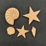 Ξυλόγλυπτο Διακοσμητικό Κοχύλι σετ 5 Τεμαχίων