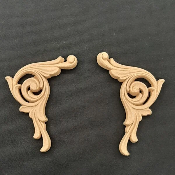 Ξυλόγλυπτο Διακοσμητικό Σετ 2 Τεμαχίων 5εκ.Χ8,5εκ.