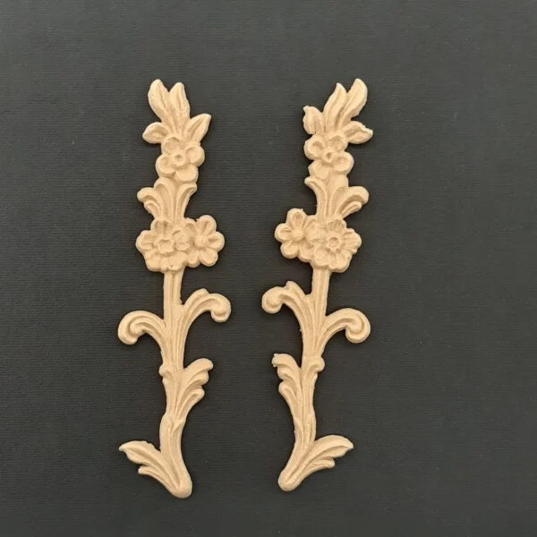Ξυλόγλυπτο Διακοσμητικό Σετ 2 Τεμαχίων 3,5εκ.Χ14εκ.