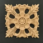 Ξυλόγλυπτο Διακοσμητικό Πλακάκι Λουλούδι 17εκ.Χ17εκ.