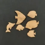 Ξυλόγλυπτο Διακοσμητικό  Σετ  6 Τεμαχίων  Ψάρια