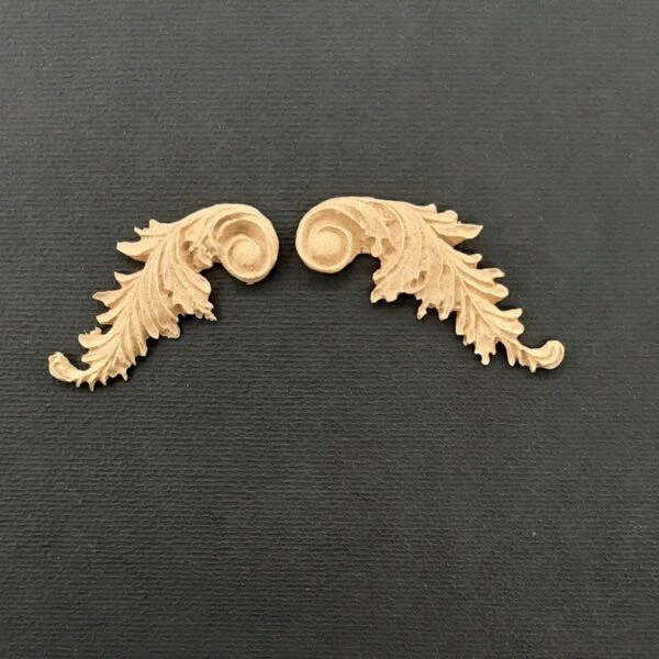 Ξυλόγλυπτο Διακοσμητικό σετ 2 Τεμαχίων 4εκ. Χ 1,5εκ.