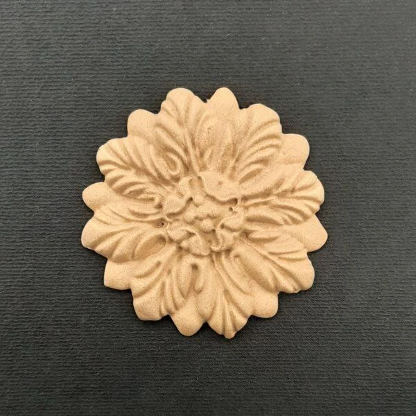 Ξυλόγλυπτο Διακοσμητικό Ροζέτα Λουλούδι   5,6εκ.
