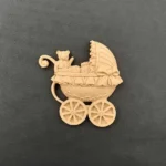 Ξυλόγλυπτο Διακοσμητικό Καροτσάκι  6εκ. Χ 7εκ.