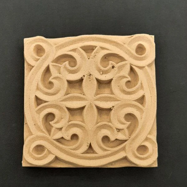 Ξυλόγλυπτο Διακοσμητικό Πλακάκι 12εκ. Χ 12εκ.