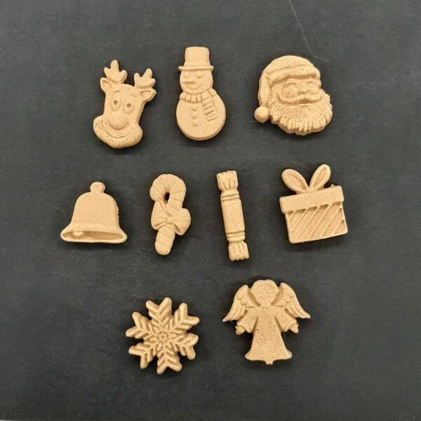 Ξυλόγλυπτο Διακοσμητικό Χριστουγεννιάτικο Στολίδι σετ 9 Τεμαχίων