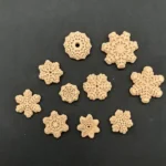 Ξυλόγλυπτο Διακοσμητικό Χιονονιφάδα σετ 10 Τεμαχίων