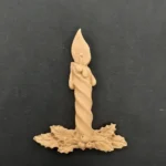 Ξυλόγλυπτο Διακοσμητικό Χριστουγεννιάτικο Κερί 5εκ. Χ 7εκ.