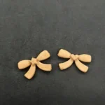 Ξυλόγλυπτο Διακοσμητικό Σετ 2 Τεμαχίων  Φιόγκος 2εκ. Χ 1εκ.