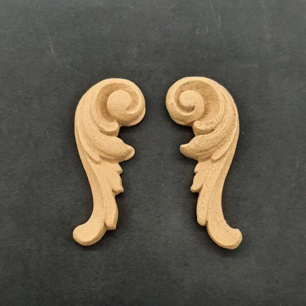 Ξυλόγλυπτο Διακοσμητικό σετ 2 Τεμαχίων 7εκ. Χ 2εκ.